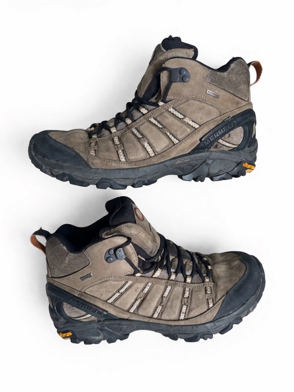Merrell Moab Waterproof Hiking Boots Trail Brown Leather Vibram Sole 9.5